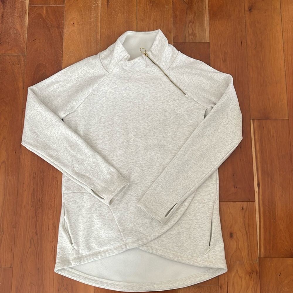 Athleta Cozy Karma Cream Heather Sweatshirt- Size Med Tall
